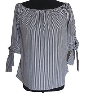 KONTROL CONTEMPORARY Striped Off The Shoulder Blouse